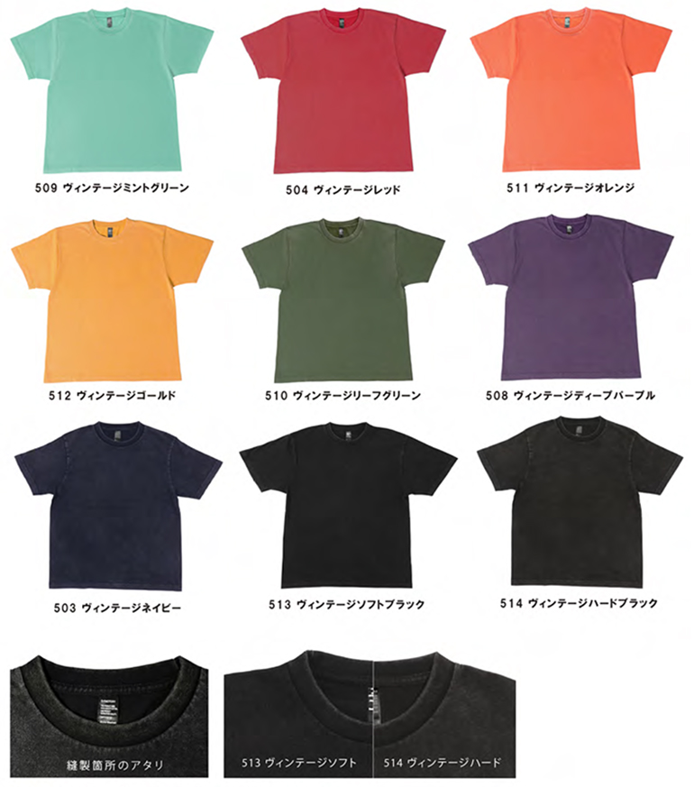 D-FACTORY(ディー・ファクトリー)DF1101S 6.6オンス プレミアムヴィンテージTシャツ・カラー